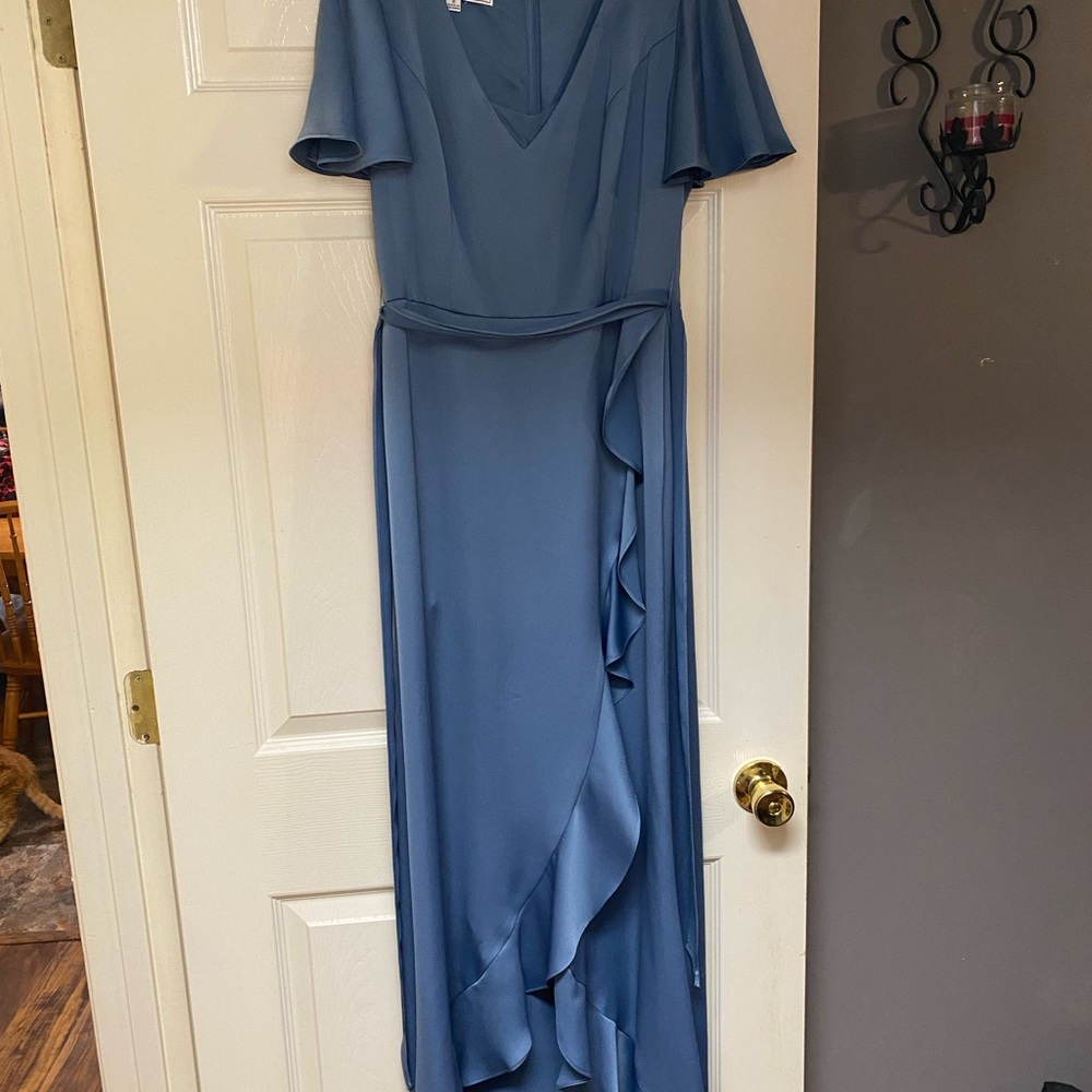Slate blue mother of the bride dress/bridesmaids